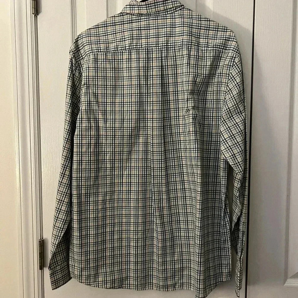 Dockers Mens Large Yellow Green White Button Down Shirt - Picture 4 of 6